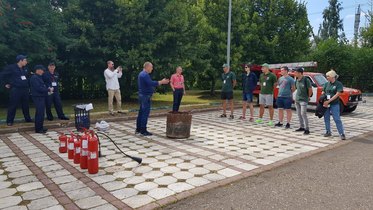 Практический пожарный инструктаж по порядку действий при ликвидации возгорания на КПП